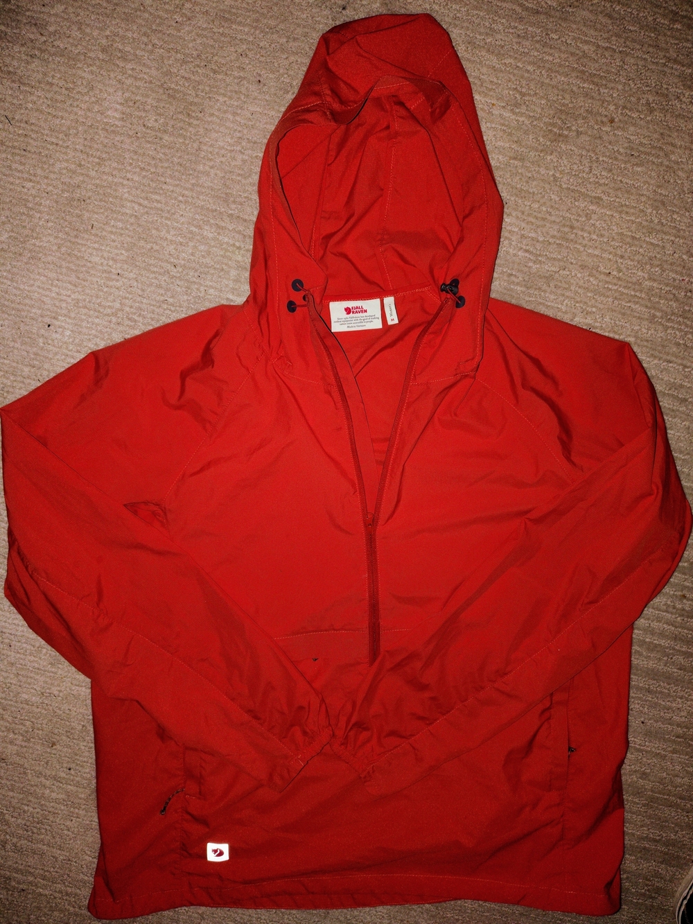 Fjallraven Orange Hooded Rain Anorak